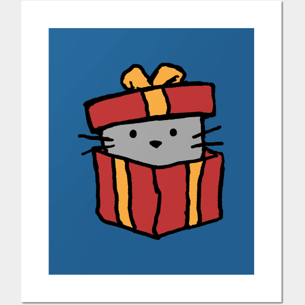 A cat in a gift box Wall Art by FoxShiver